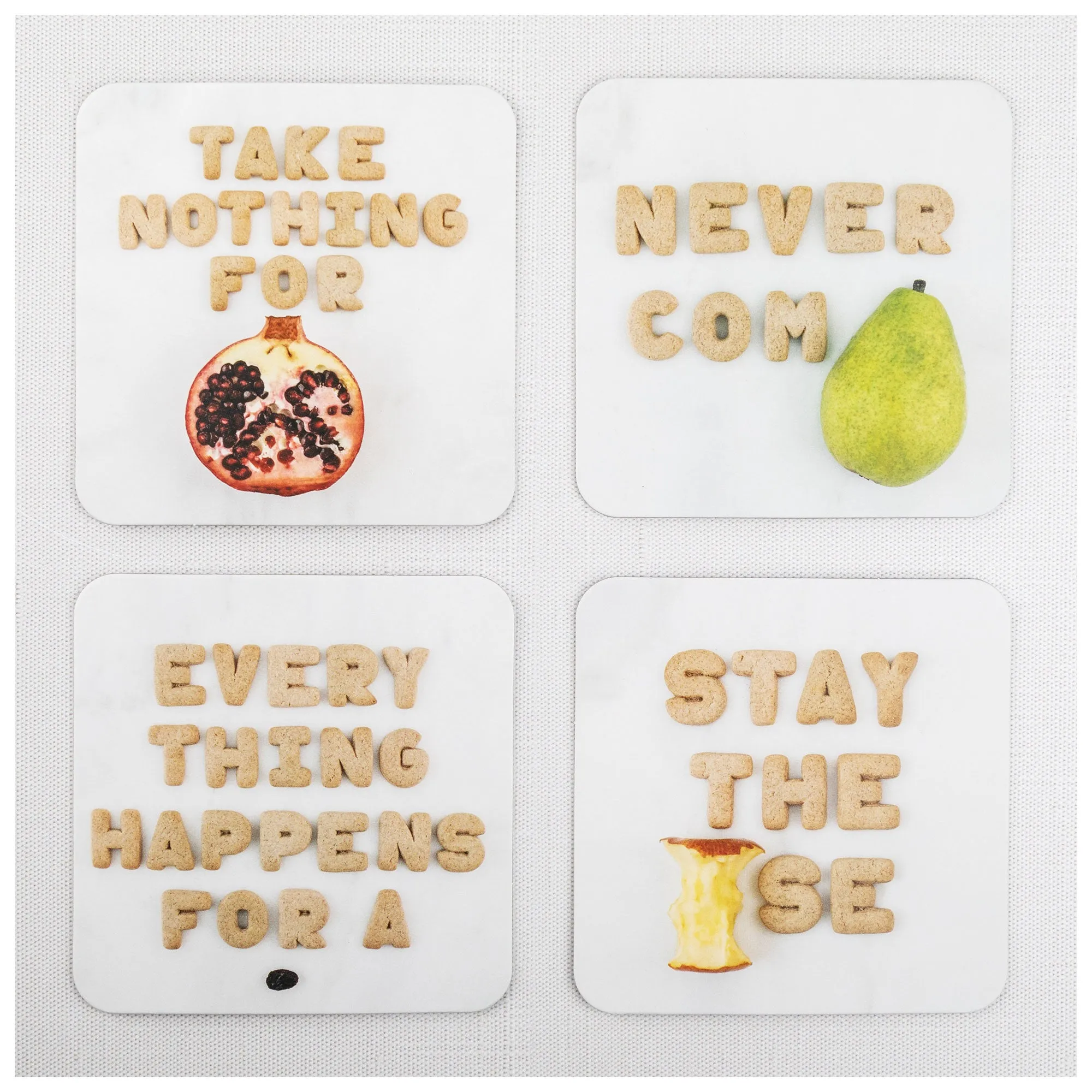 Food Pun Cardboard Coasters - Set of 20