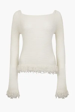 FRINGE LONG SLEEVE TOP