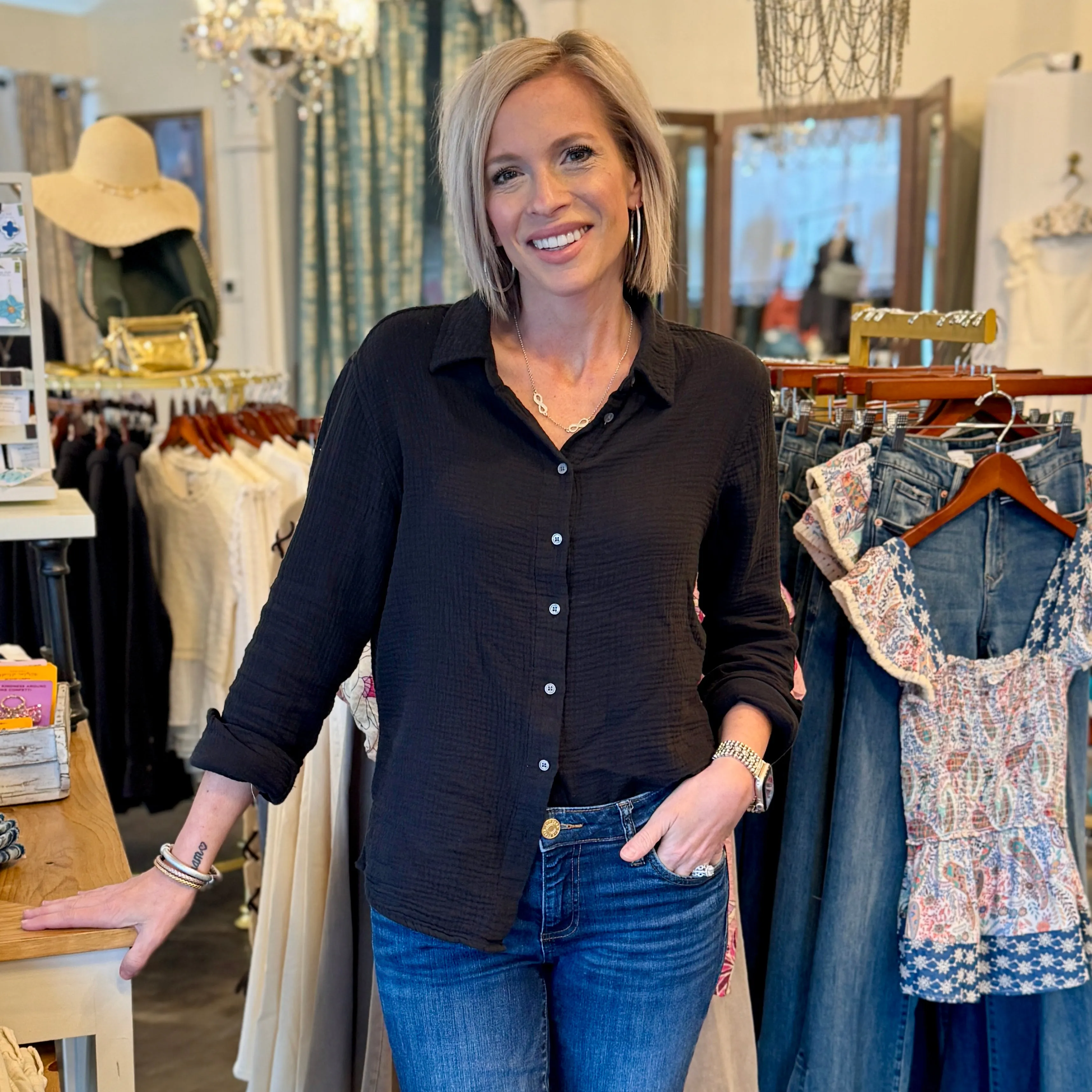 Gaia Seersucker Blouse
