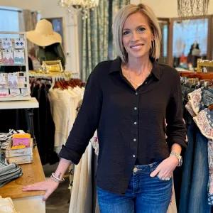 Gaia Seersucker Blouse
