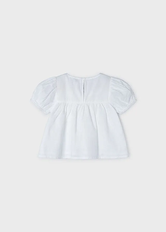 girls embroidered short sleeve