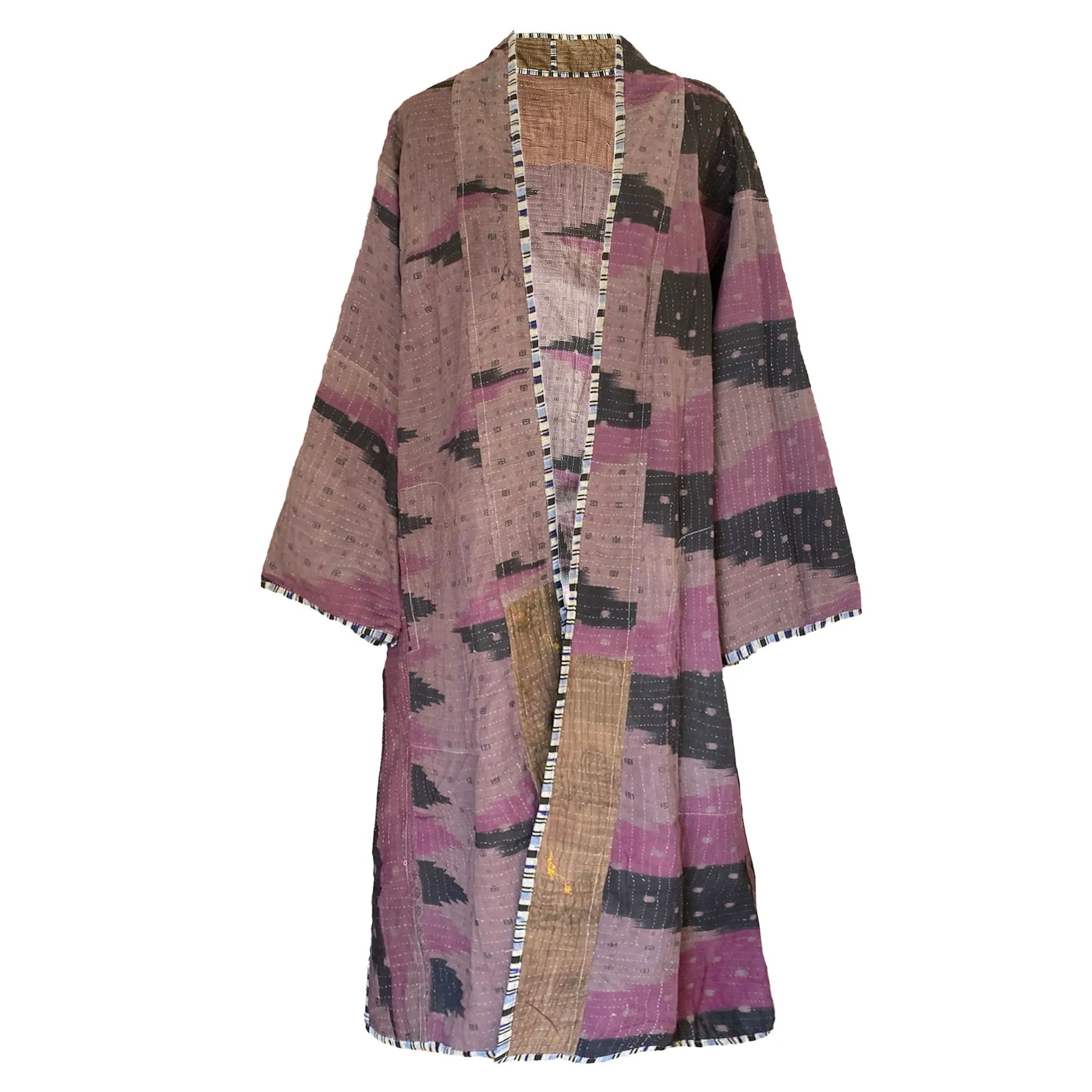 Heeja Cotton Vintage Quilted Kantha Coat One of a Kind