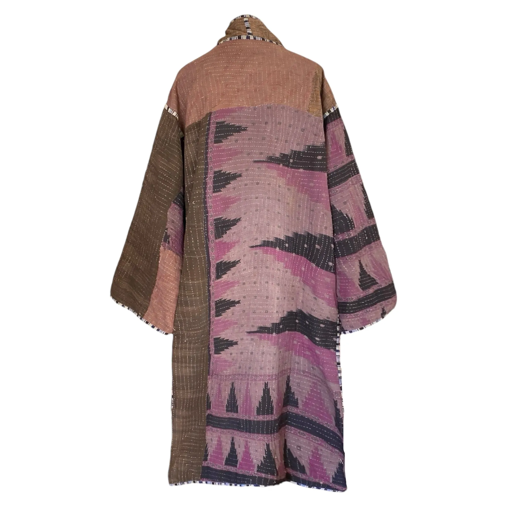Heeja Cotton Vintage Quilted Kantha Coat One of a Kind