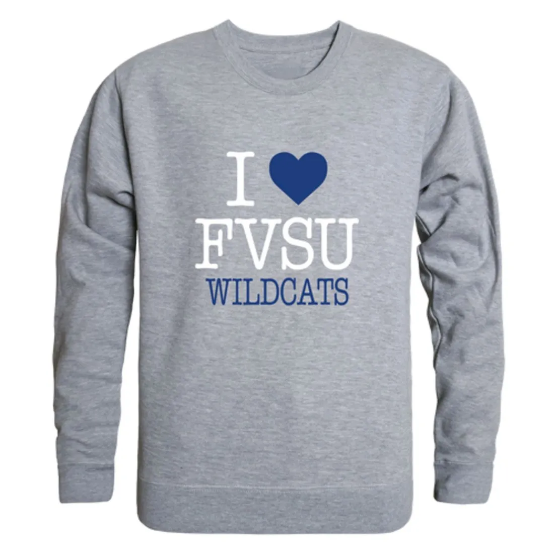 I Love Fort Valley State University Wildcats Fleece Crewneck Pullover Sweatshirt