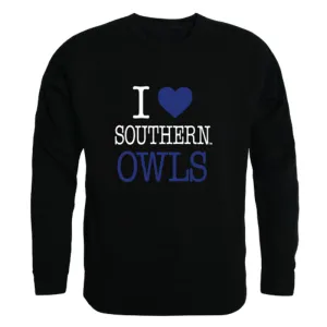 I Love Southern Connecticut State University Owls Fleece Crewneck Pullover Sweatshirt