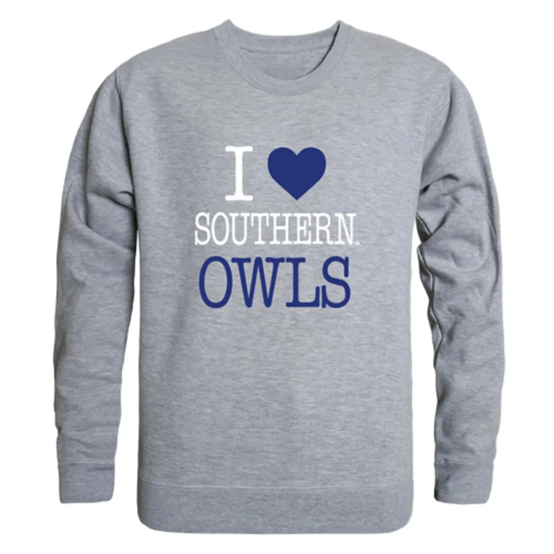 I Love Southern Connecticut State University Owls Fleece Crewneck Pullover Sweatshirt