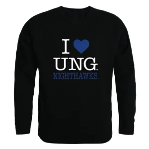 I Love University of North Georgia Nighthawks Fleece Crewneck Pullover Sweatshirt