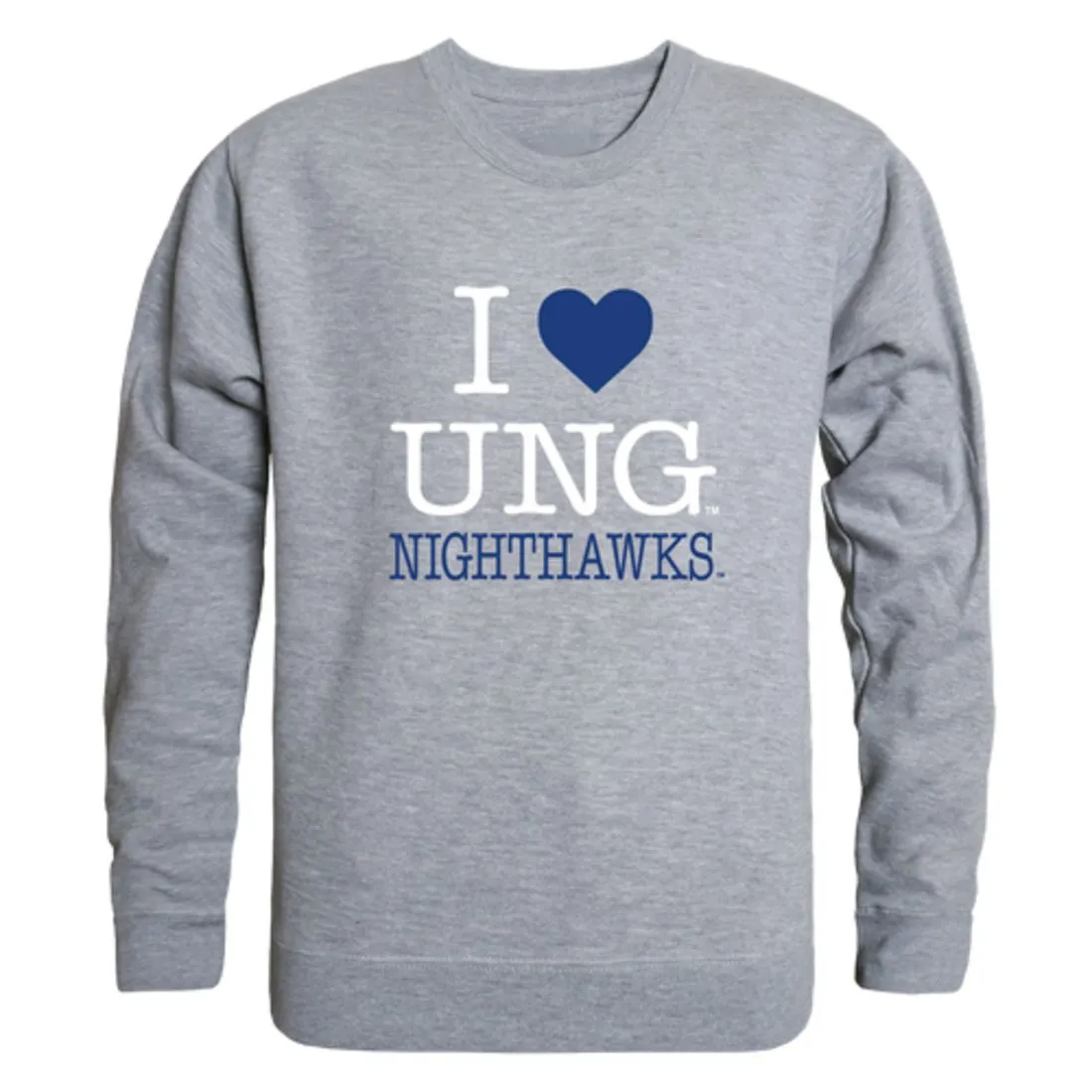 I Love University of North Georgia Nighthawks Fleece Crewneck Pullover Sweatshirt