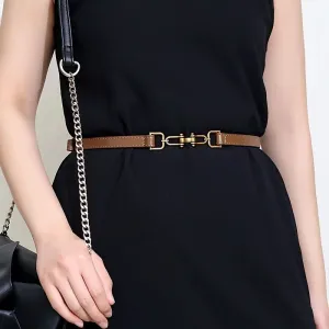 Luxurious Leather Thin Belt for Women