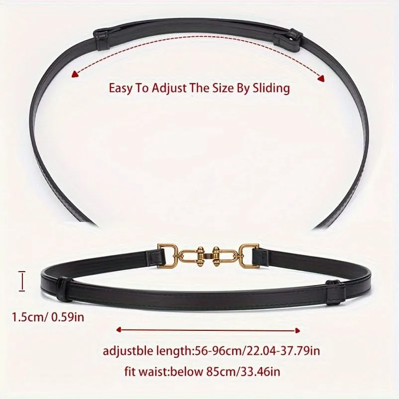 Luxurious Leather Thin Belt for Women