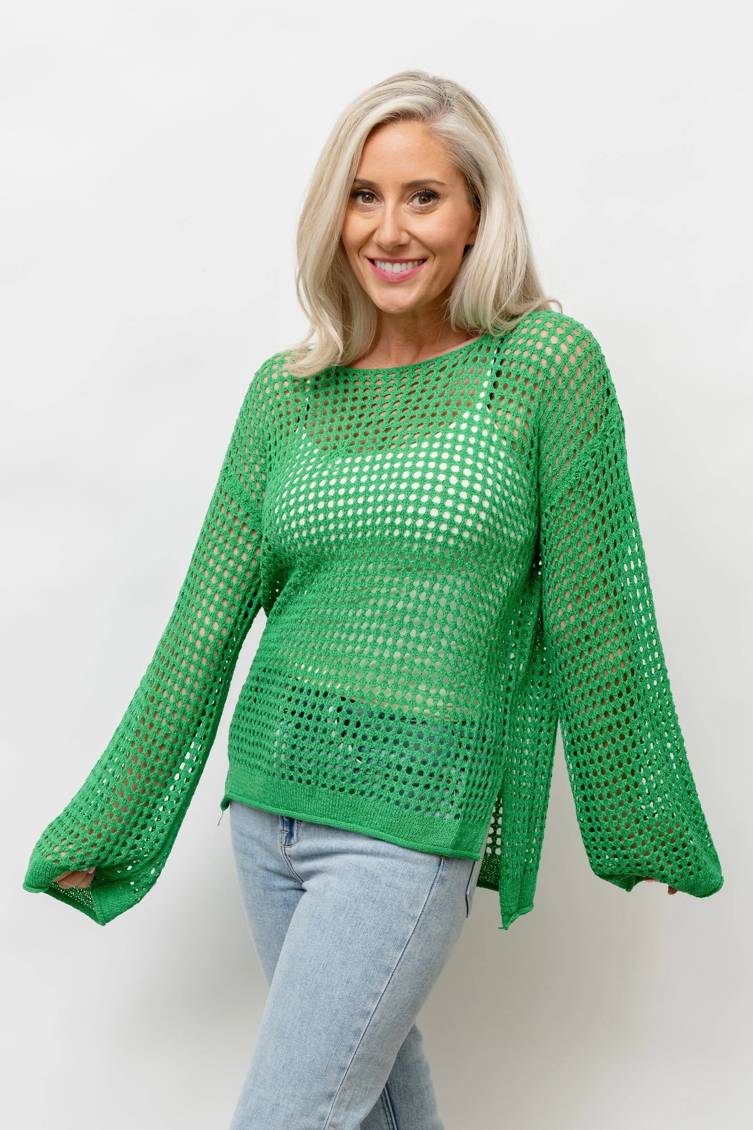 MARIS  CROCHET KNIT TOP