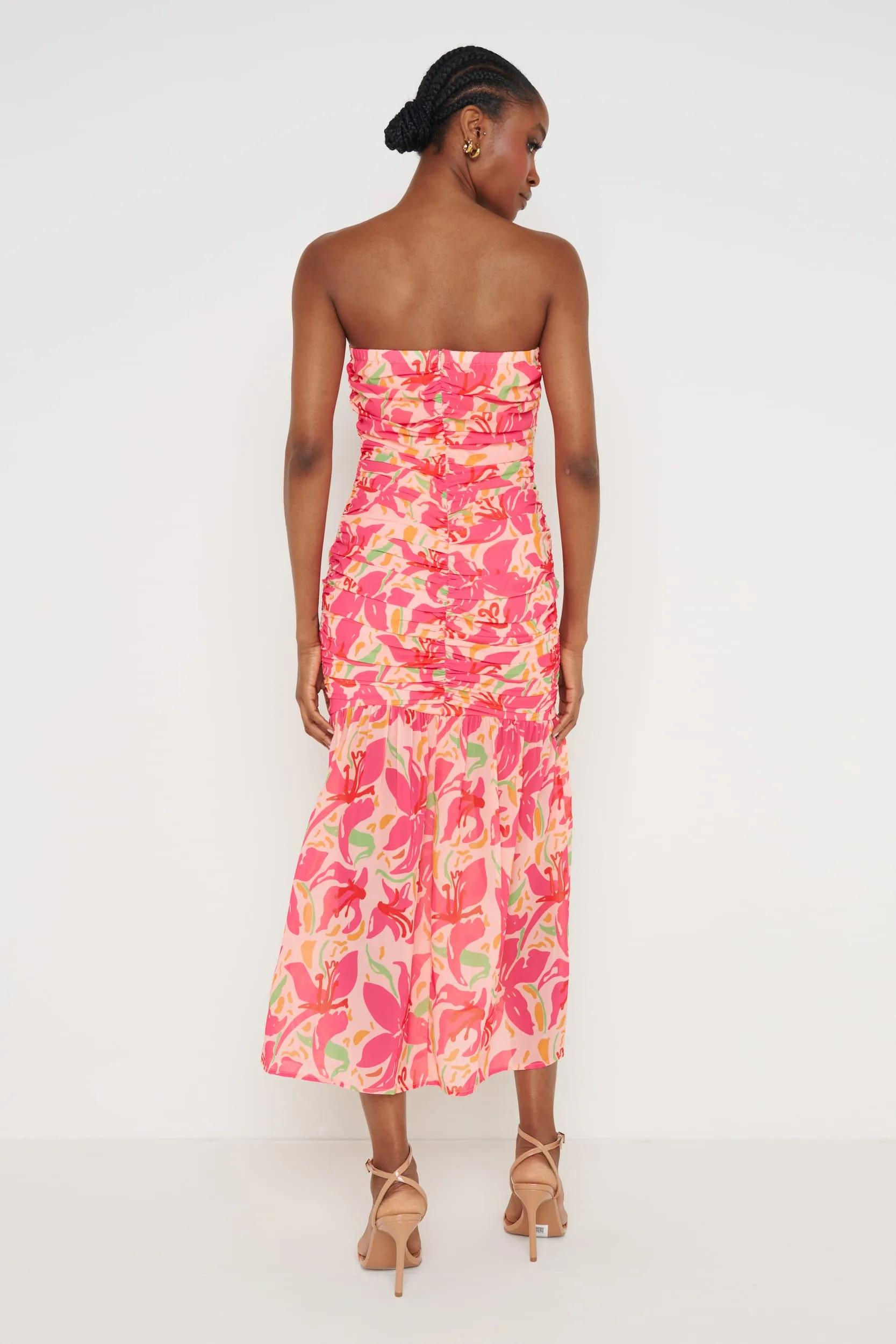 Marlee Floaty Hem Midaxi Dress - Pink Lily