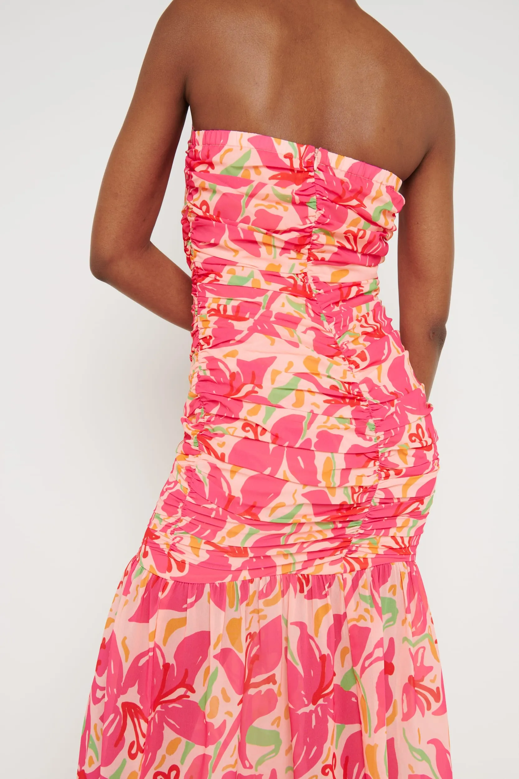 Marlee Floaty Hem Midaxi Dress - Pink Lily