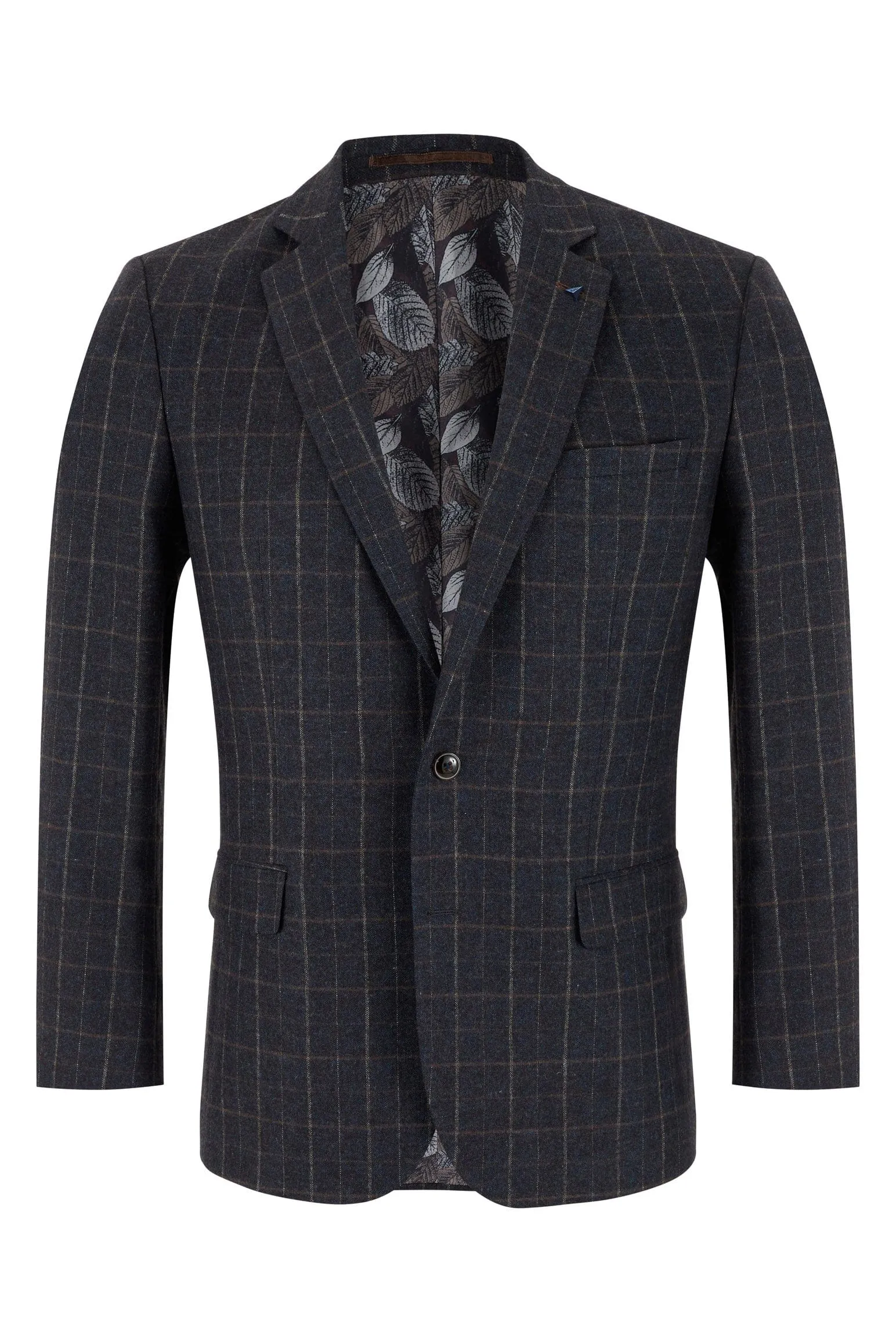 Marseille Bordeaux Check Jacket - Blue/Brown