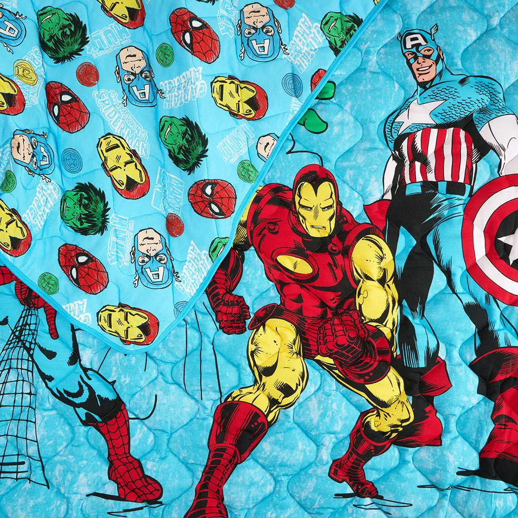 Marvel Heroes Assemble & Marvel Hero Reversible Quilted Patoo Blanket