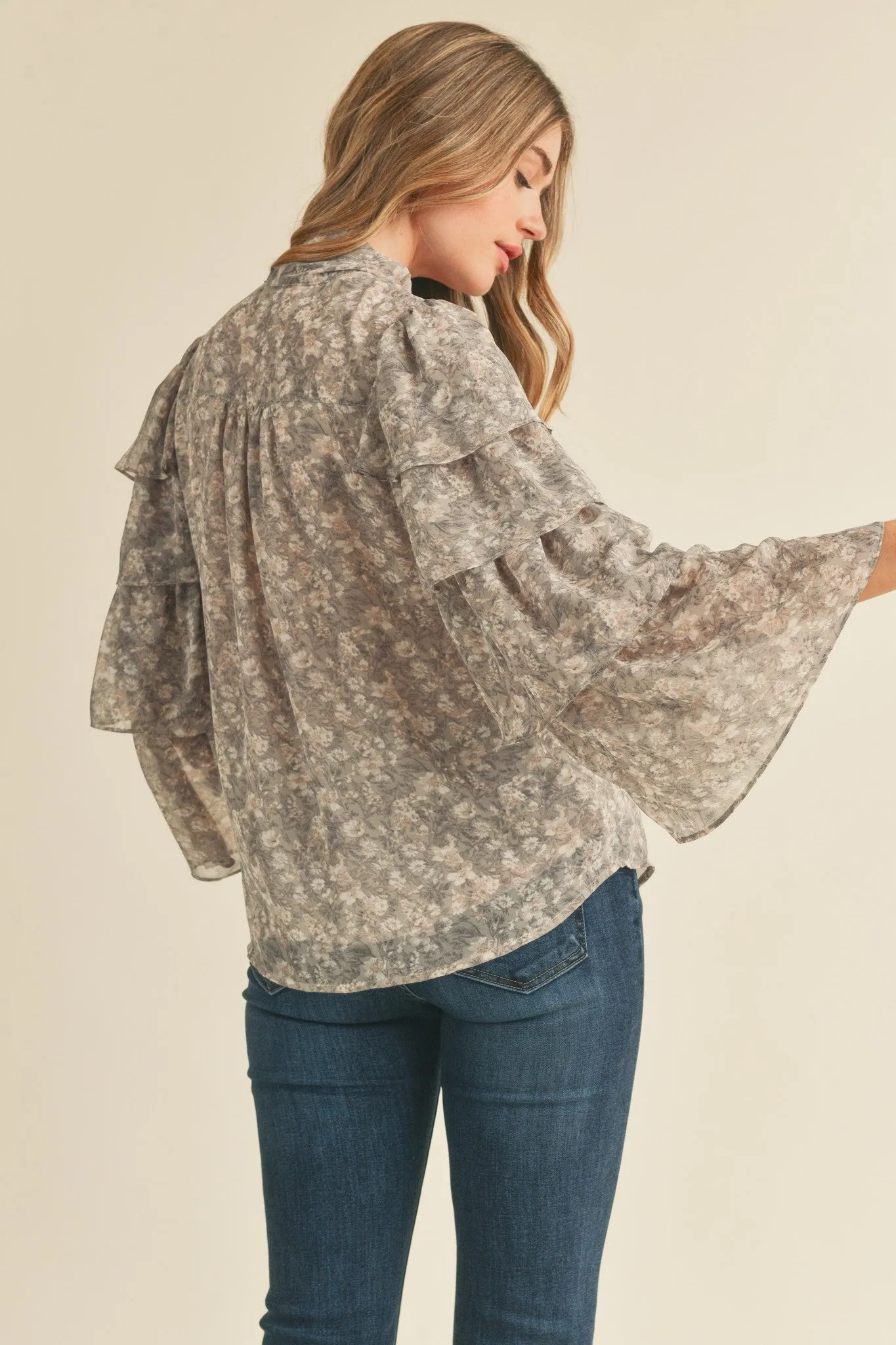 Meant To Be Tie Neck Floral Top