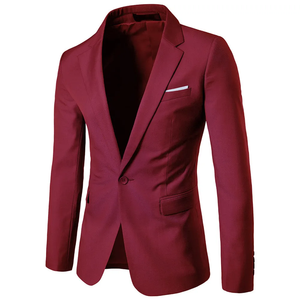 Mens 2019 Party slim fit cotton blazer Suit Jacket