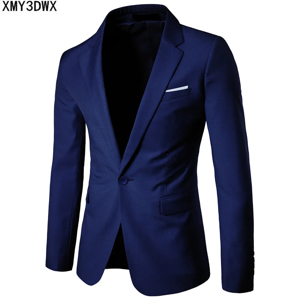 Mens 2019 Party slim fit cotton blazer Suit Jacket
