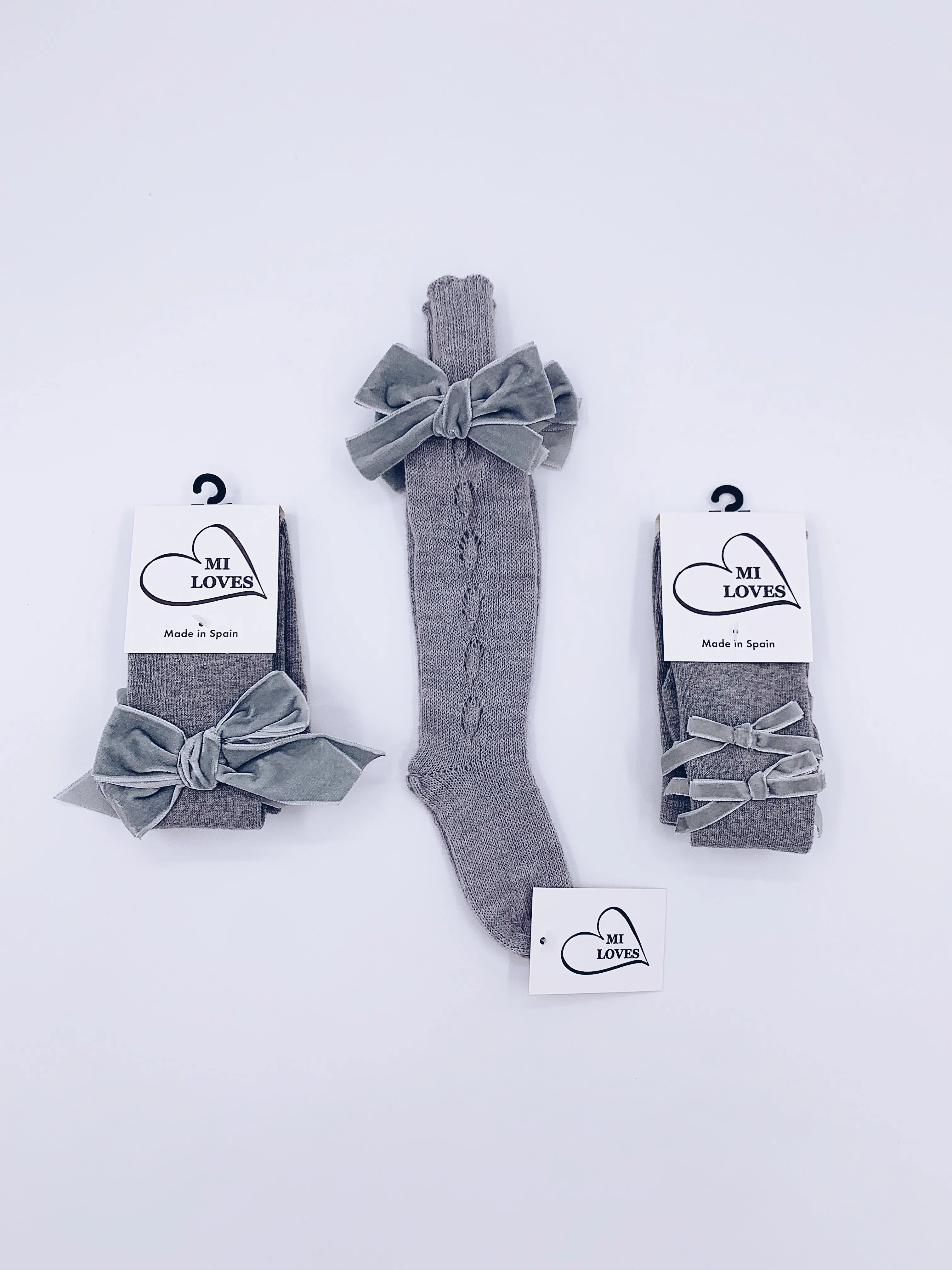 MI LOVES SIGNATURE LUXURIOUS TIGHTS WITH BIG VELVET BOWS