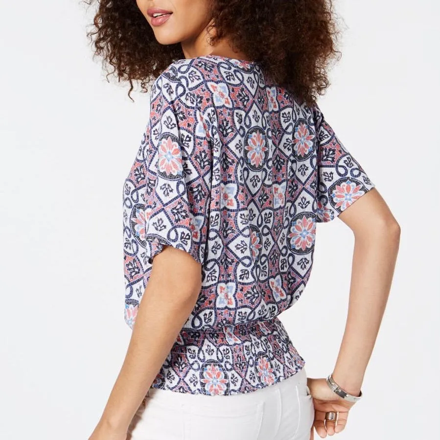 MICHAEL Michael Kors Ornate Mosaic Kimono (Sea Coral) Women's Clothing