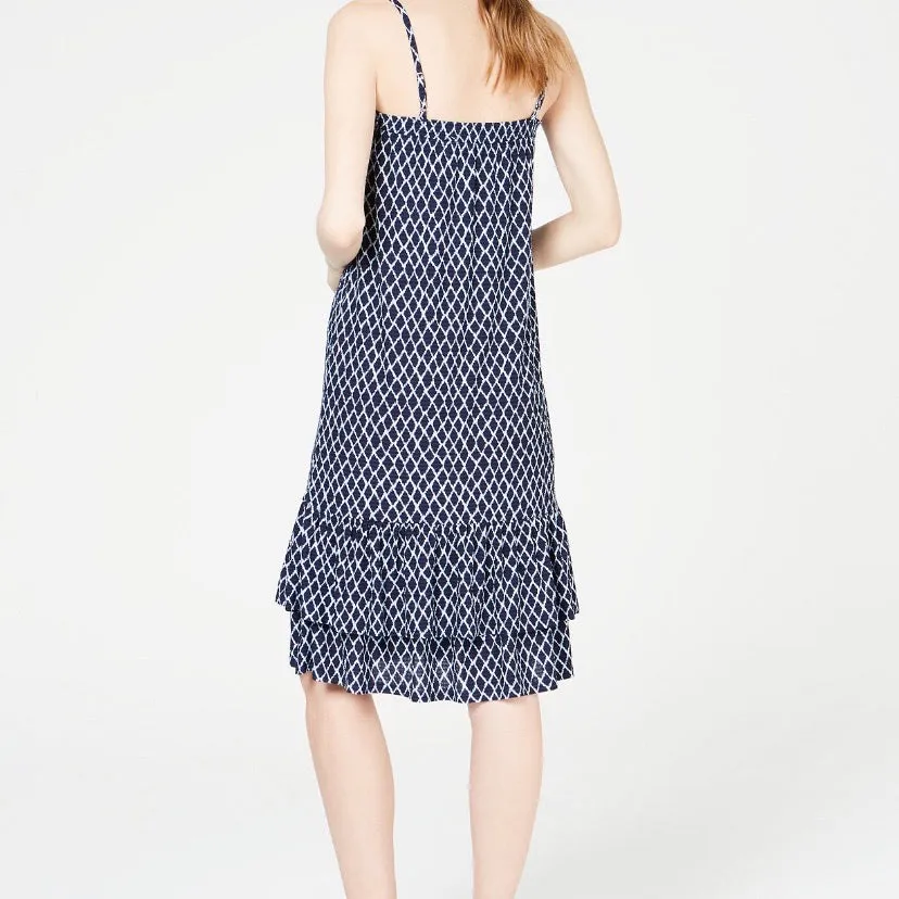 MICHAEL Michael Kors Womens Printed Smocked Maxi Dress