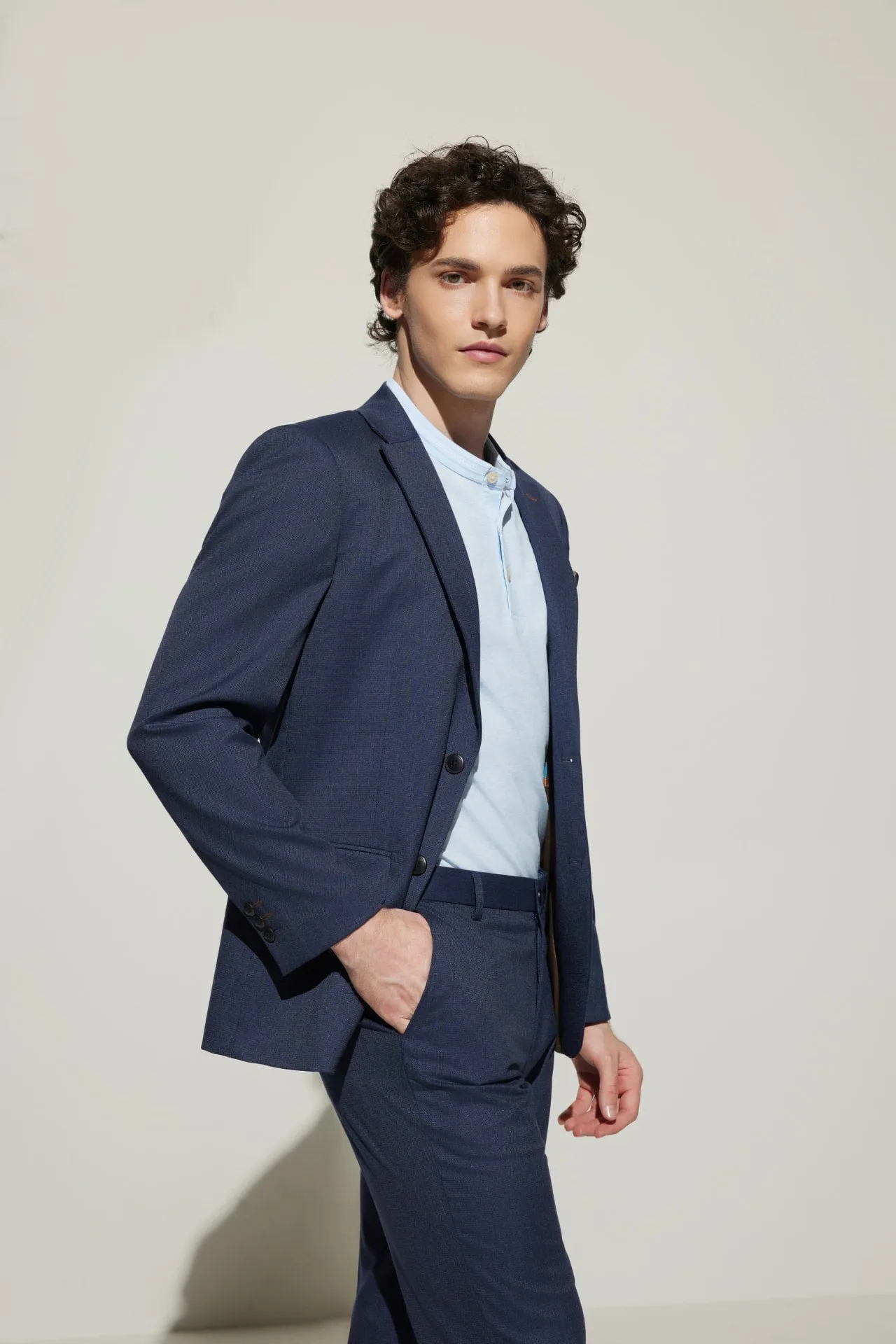 Multi-Way Stretch Smart Fit Texture Suit Blazer