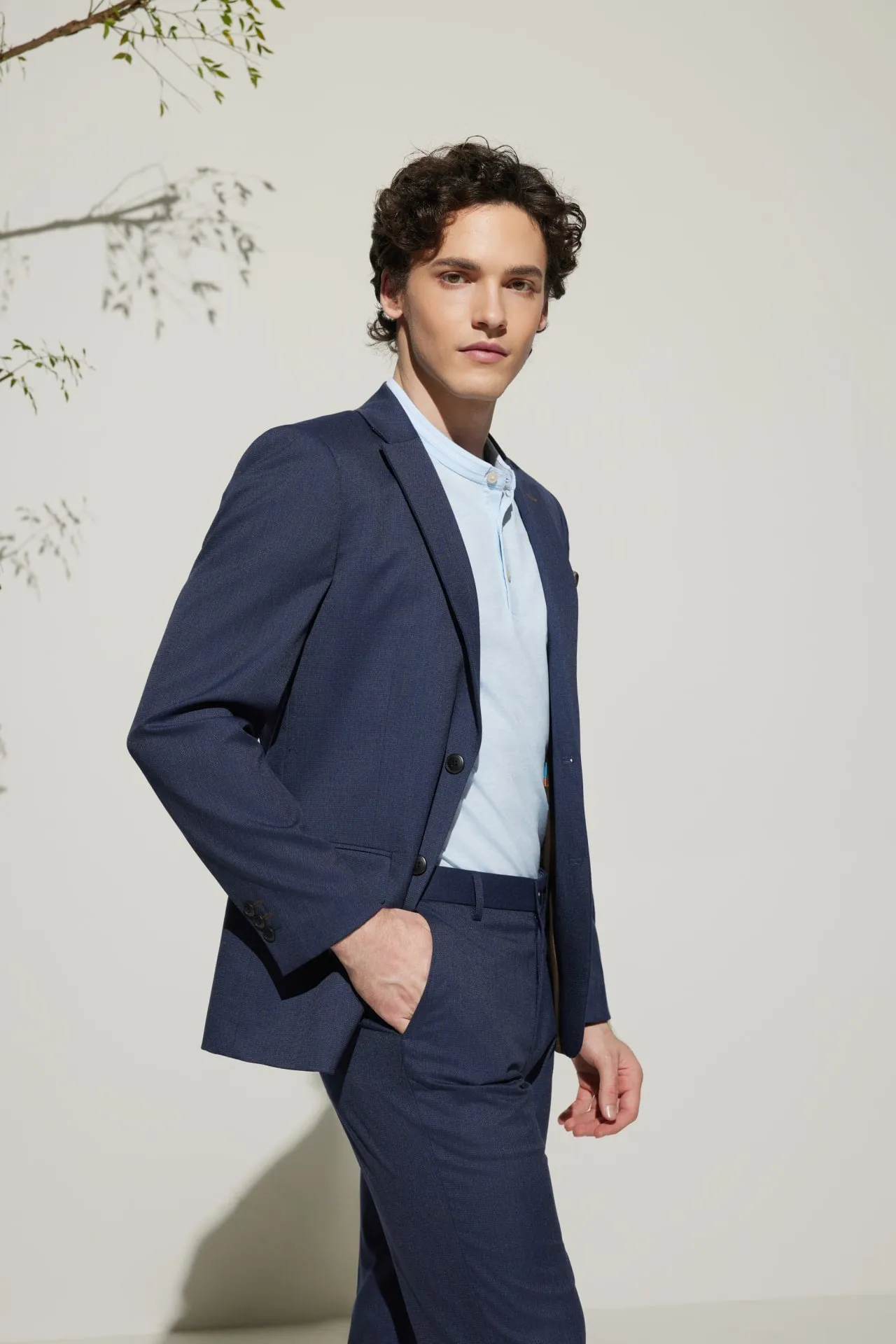Multi-Way Stretch Smart Fit Texture Suit Blazer