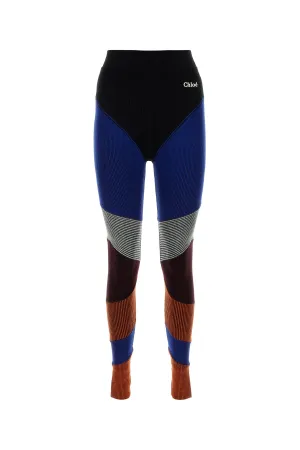 Multicolor stretch wool blend leggings