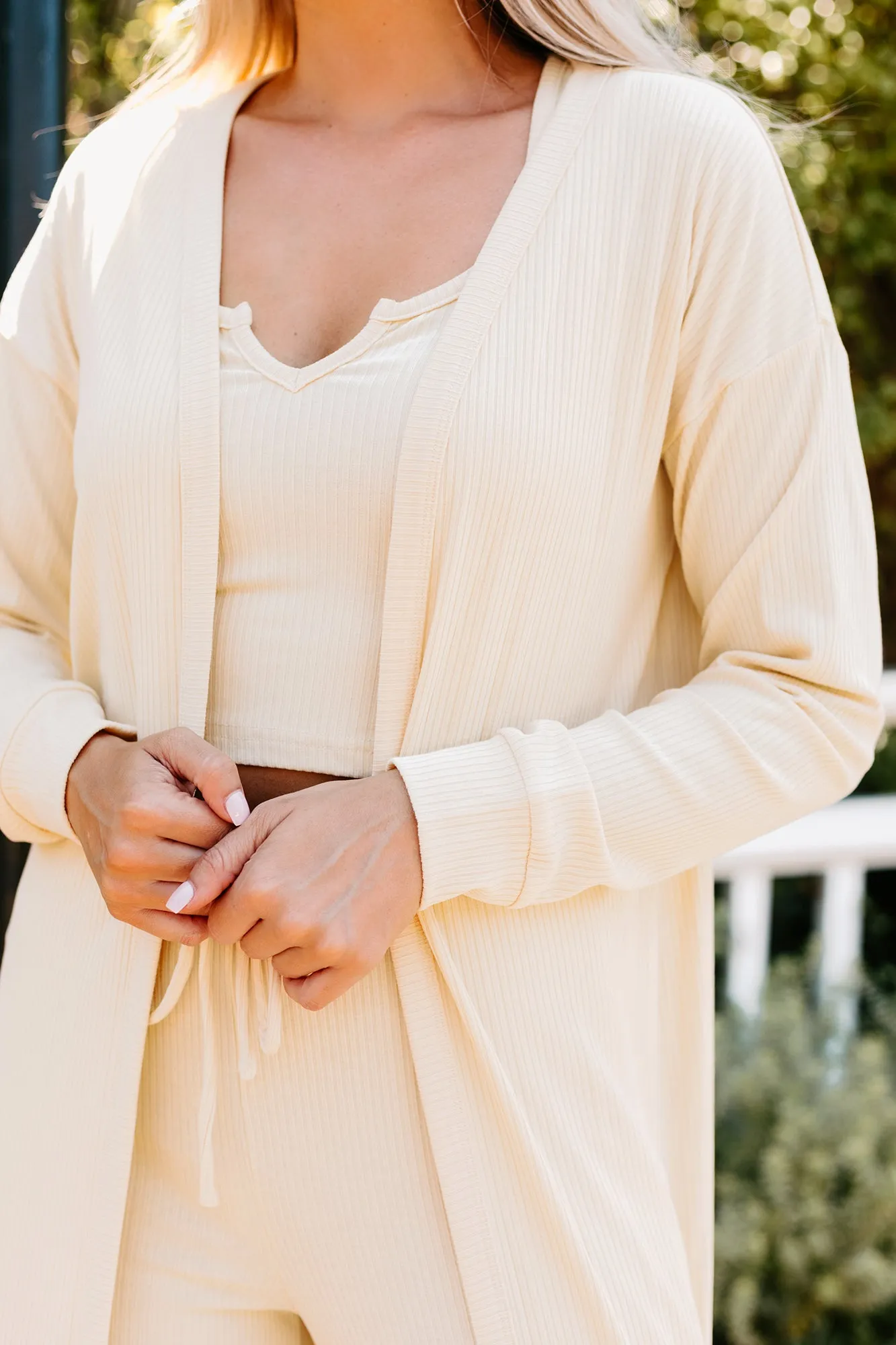 Never Ending Comfort NanaMacs Ribbed Three-Piece Set (Vanilla)