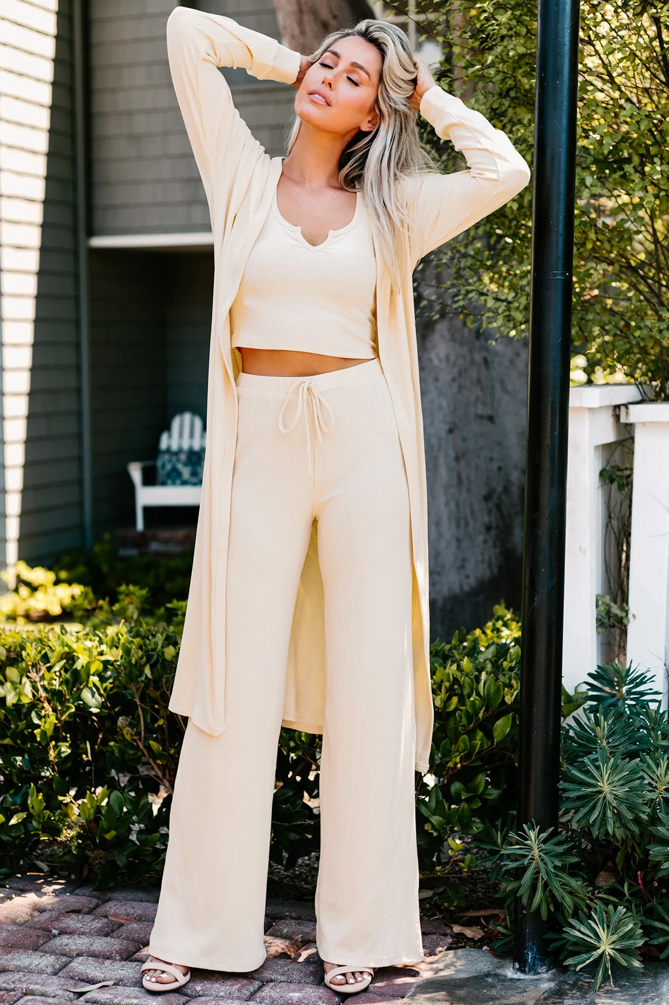 Never Ending Comfort NanaMacs Ribbed Three-Piece Set (Vanilla)