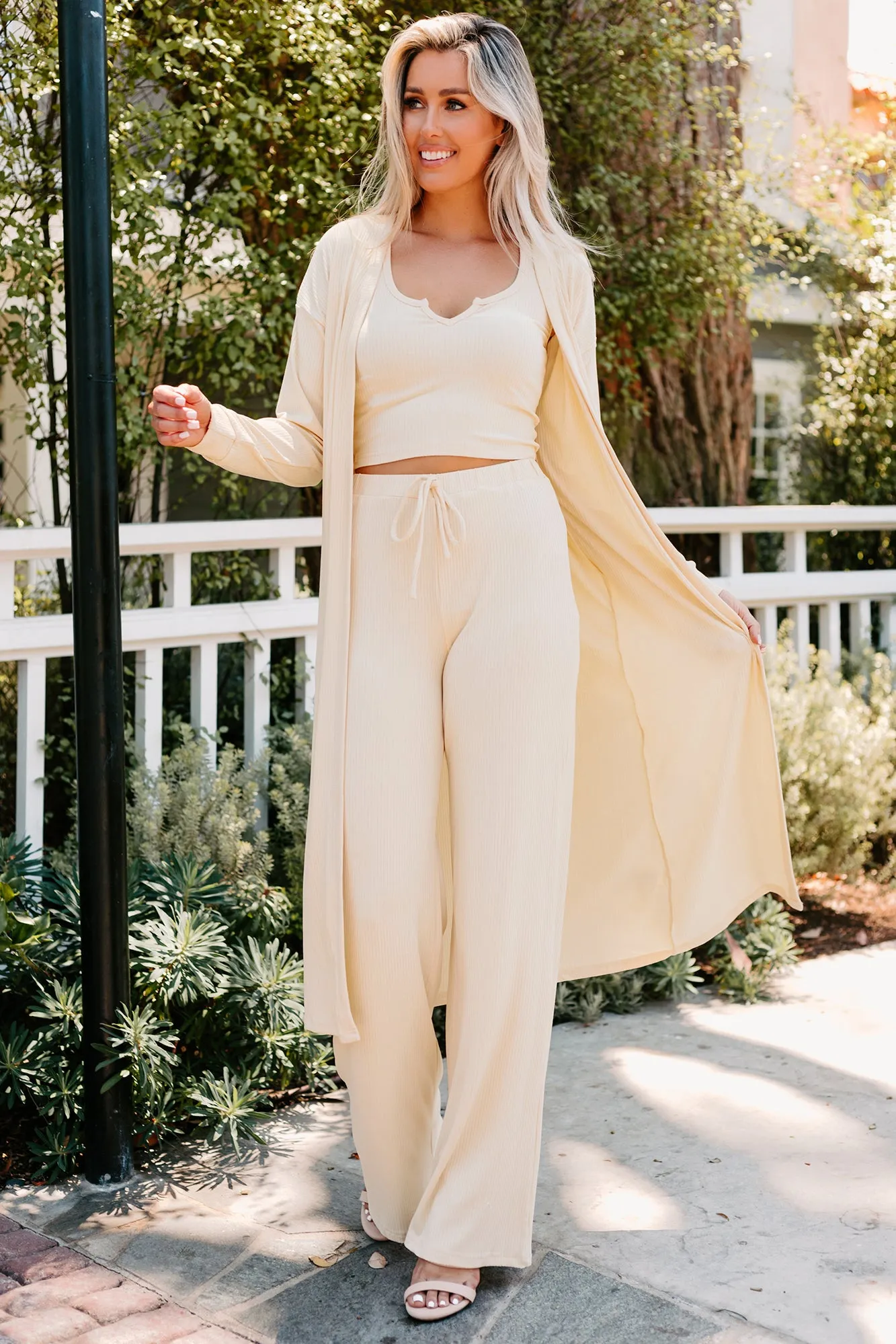 Never Ending Comfort NanaMacs Ribbed Three-Piece Set (Vanilla)