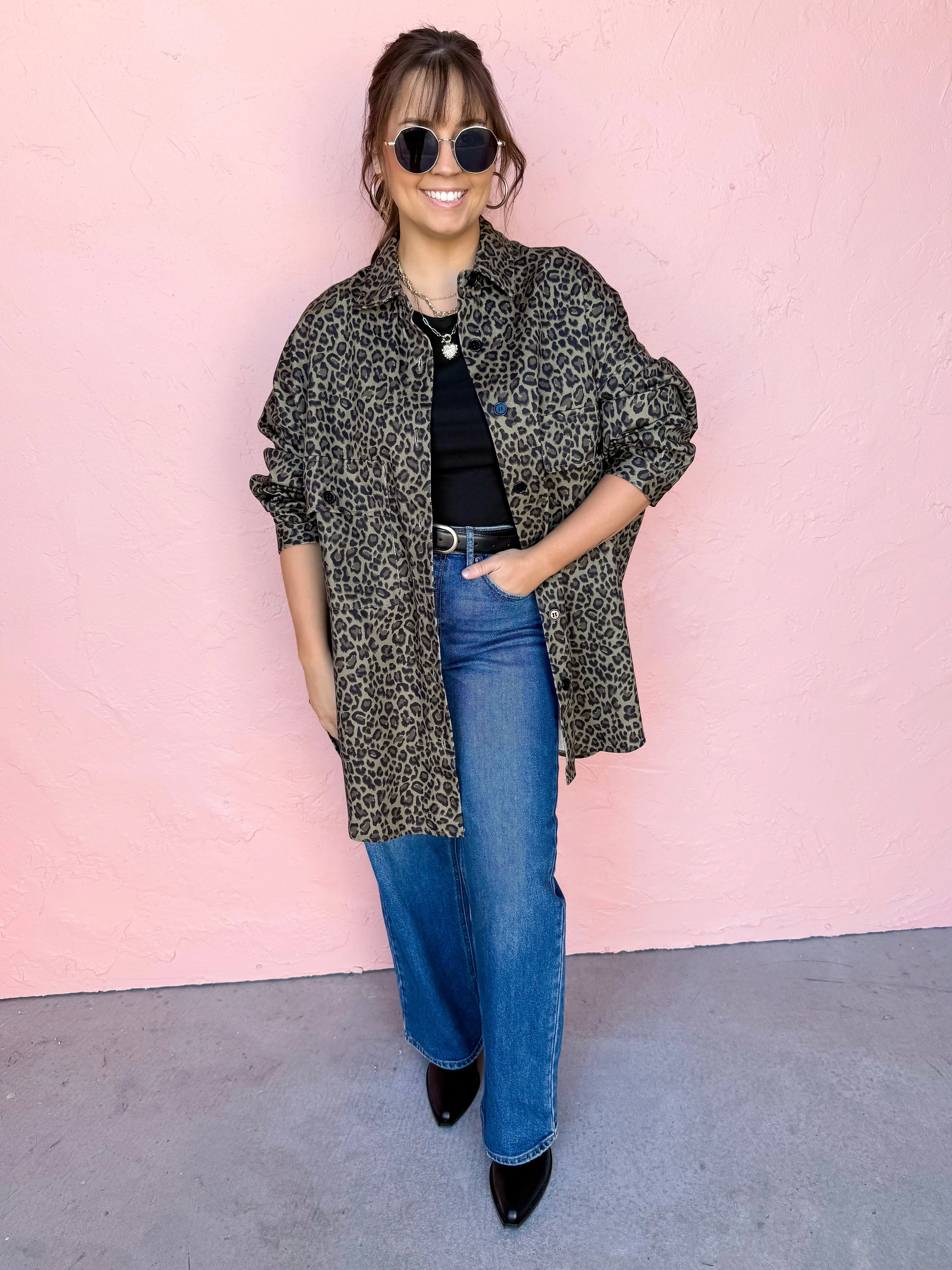 Playful Composure Leopard Oversized Top