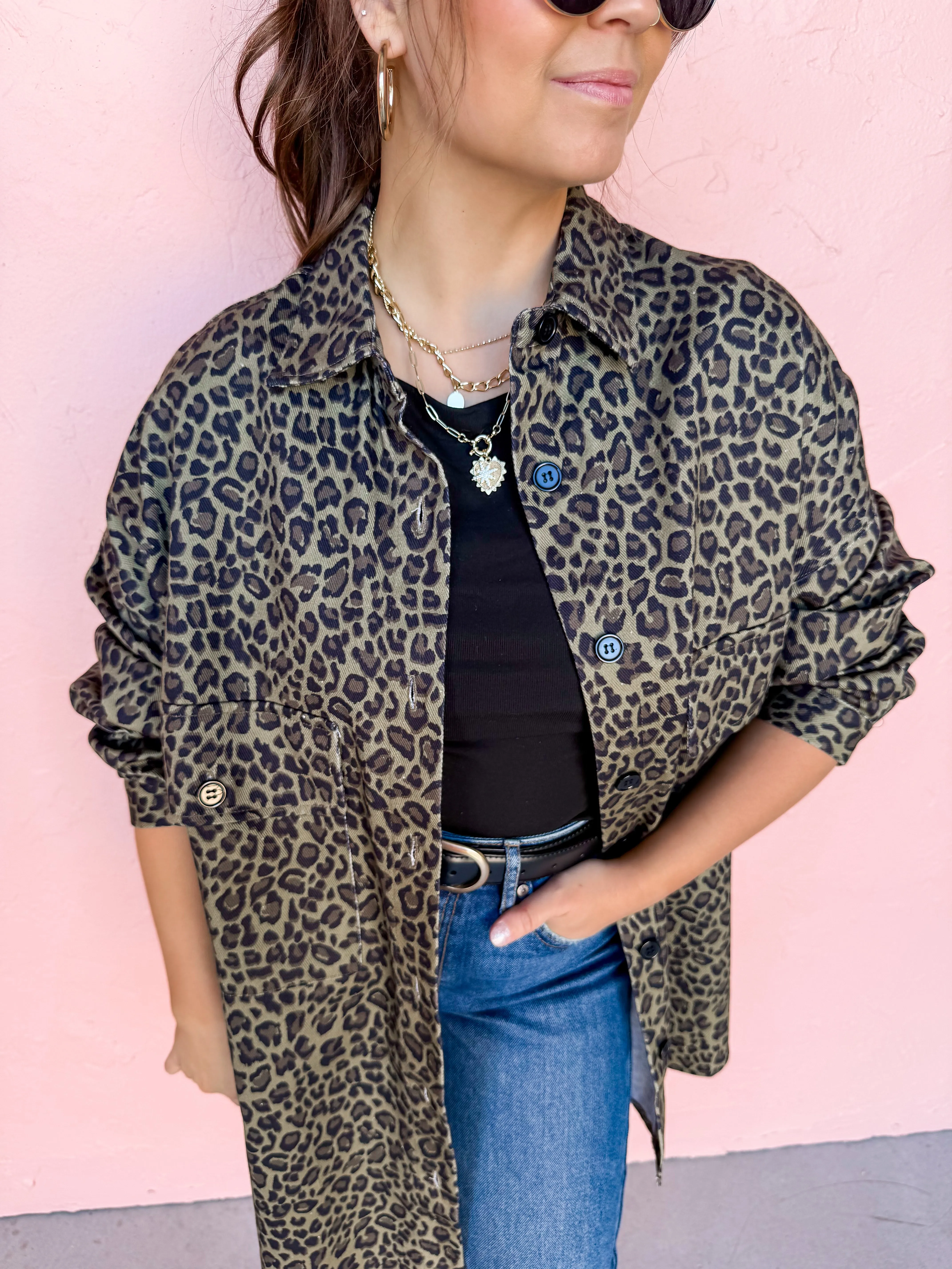 Playful Composure Leopard Oversized Top