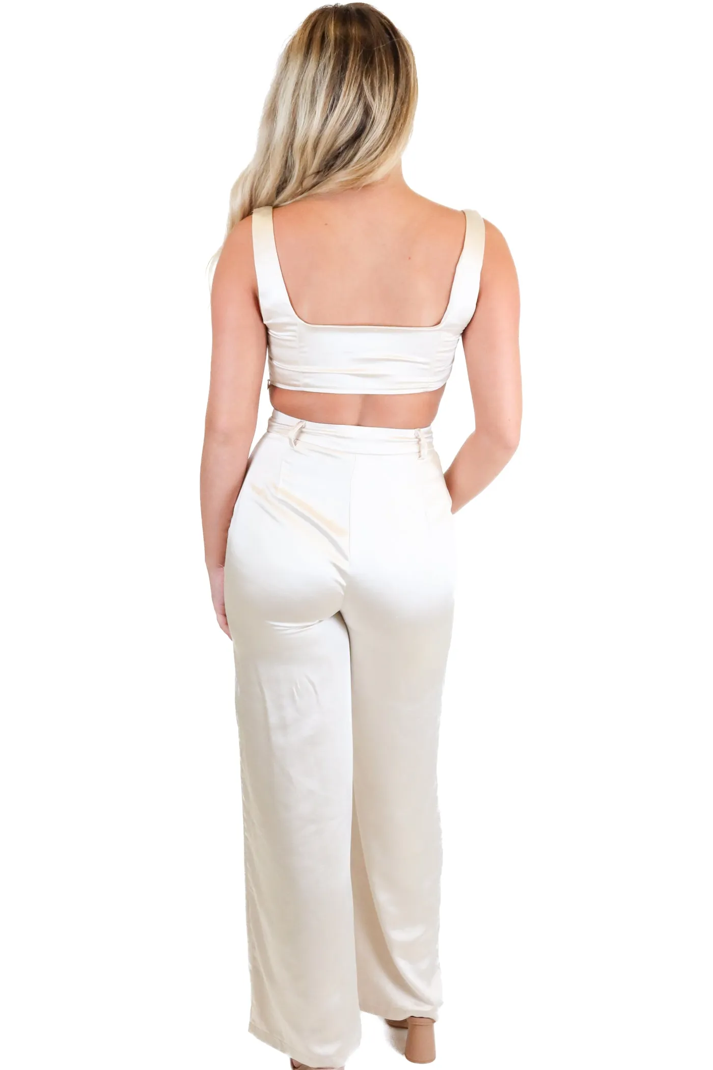 Princess Polly Champagne Satin Bralette and Pants Set (2)