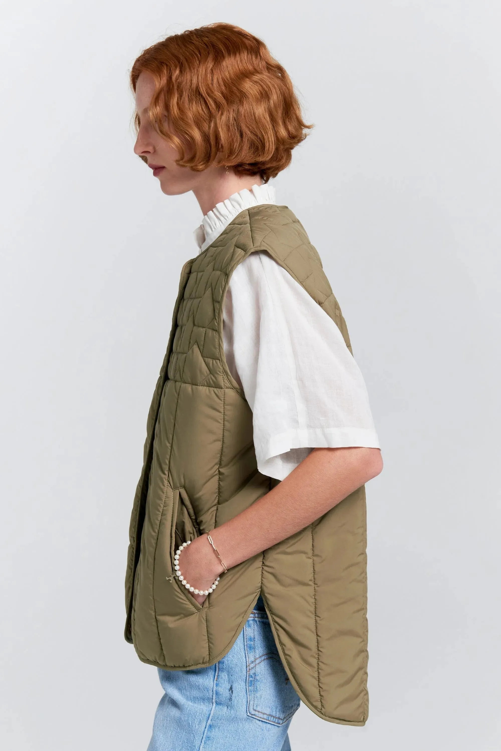 Quilted Voyager Vest | Herb Green