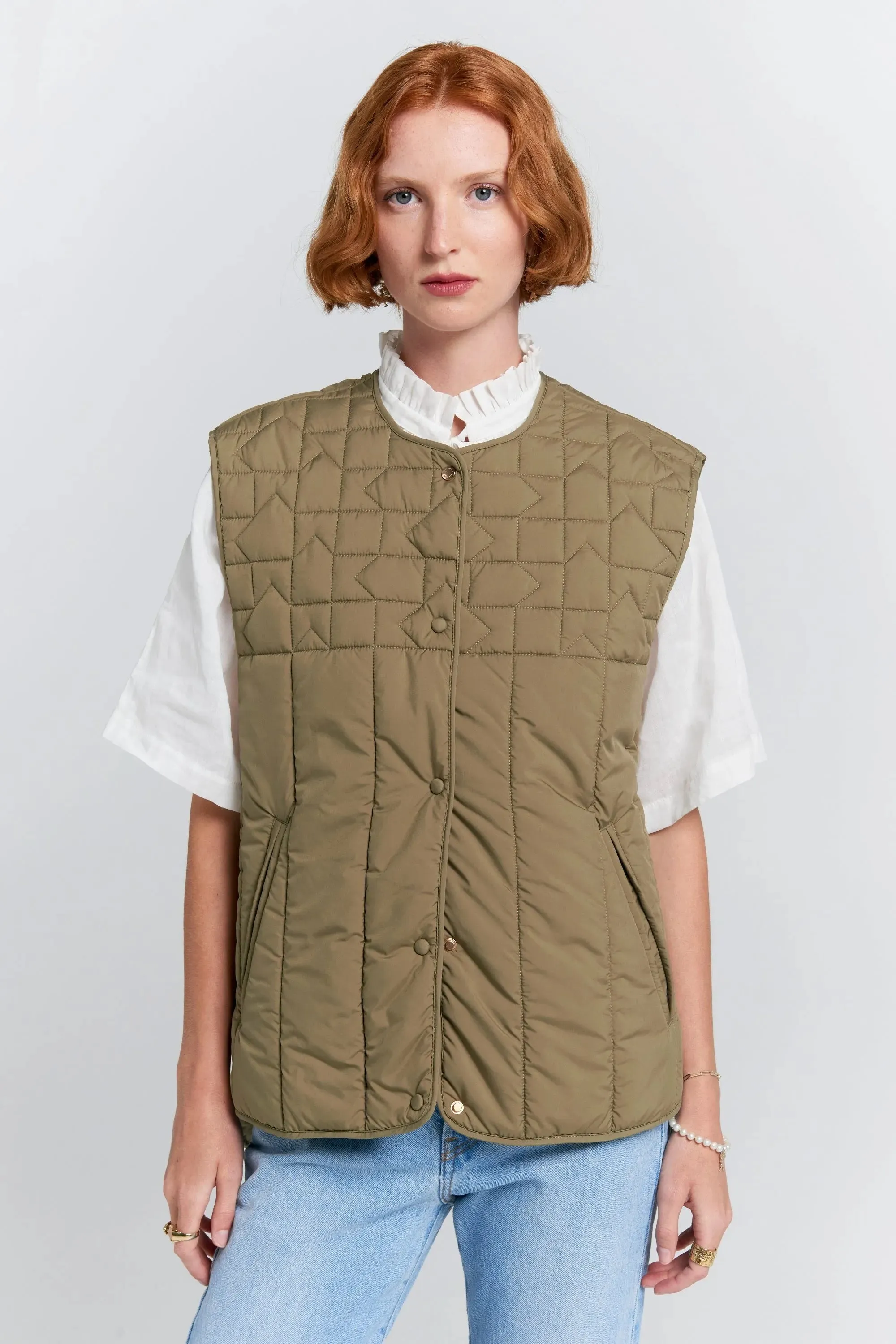 Quilted Voyager Vest | Herb Green