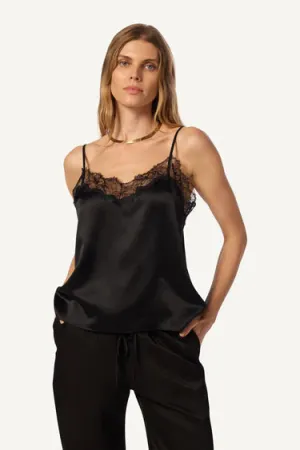 SABLYN~ Bobbi orchid lace trim silk camisole-ORCHID