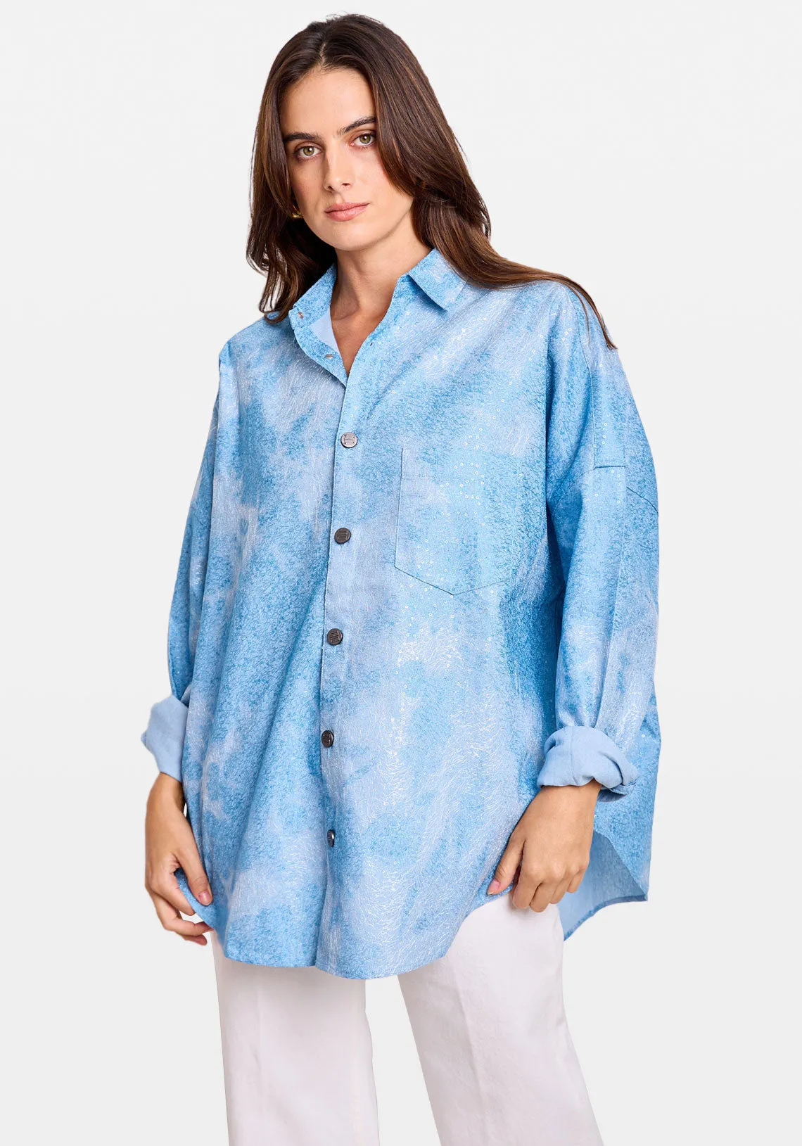 SAWYER SHIRT BLUE SEQUINS