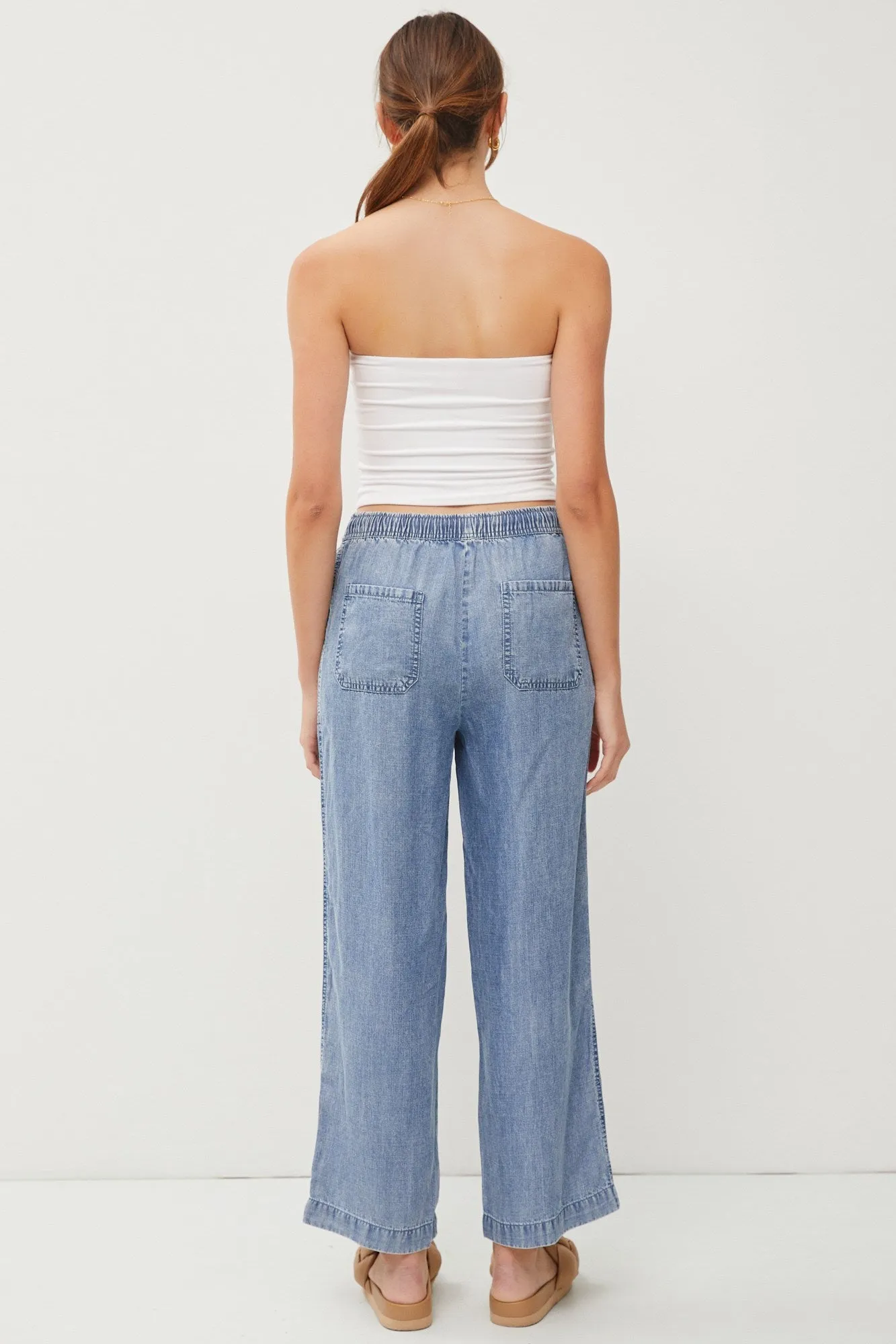 SEND A NOTE CHAMBRAY PANTS