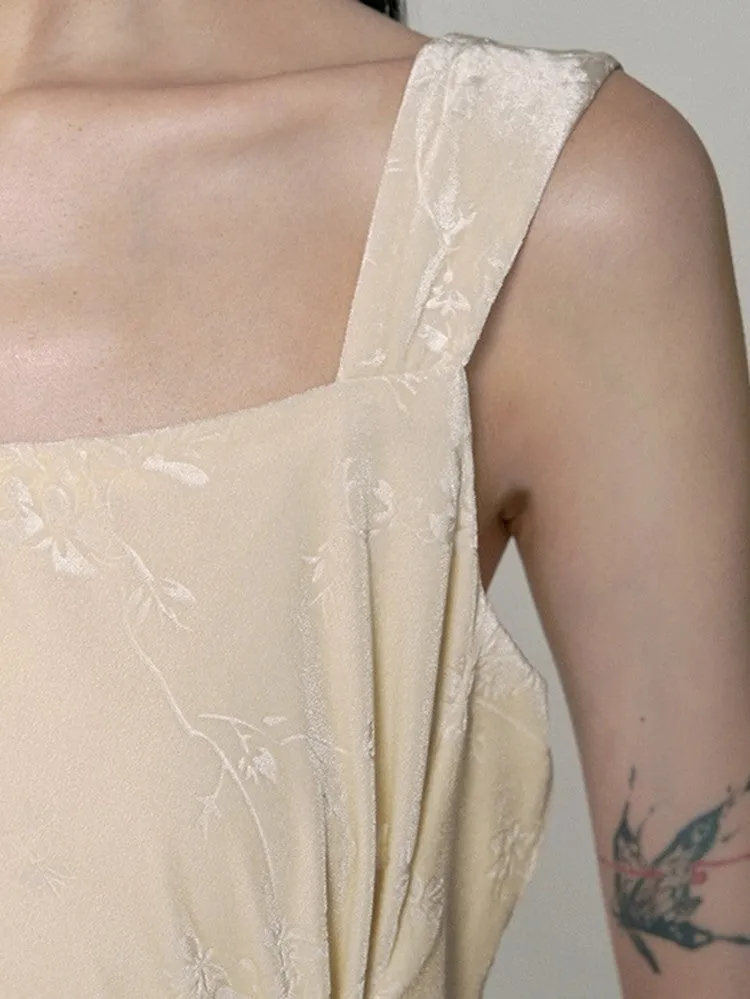 Set-Up Gather Embroidery Simpler Chic Dress＆Bolero
