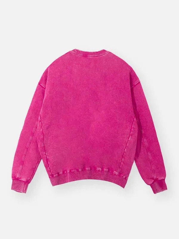 Sexy Rhinestone Lip 350g Print Wash sweatshirt