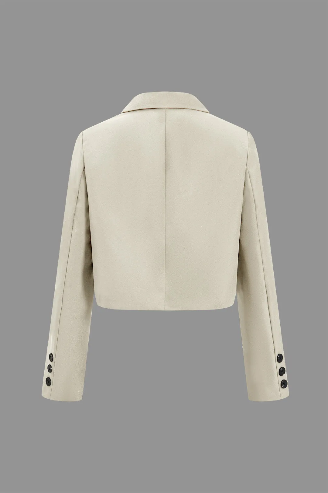 Solid Crop Button Blazer