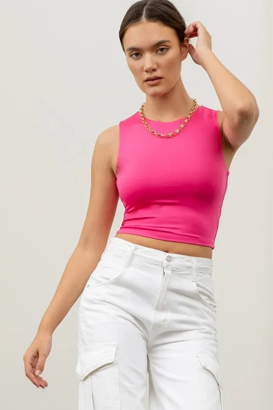 Solid Cropped Tank Top