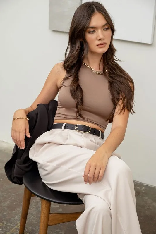 Solid Cropped Tank Top