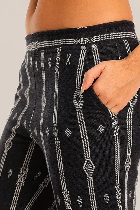 Striped jacquard pants with narrow-bottom