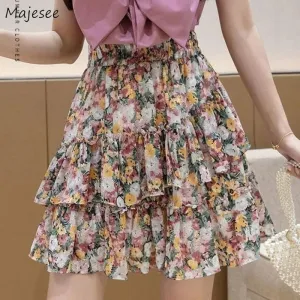 Summer Women's Skirts With Floral Prints