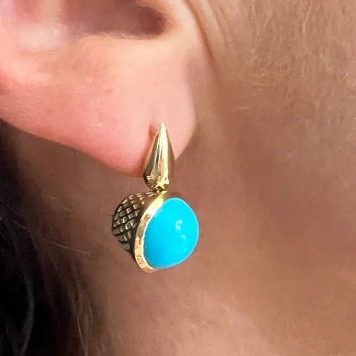 Teardrop Top Turquoise Earrings