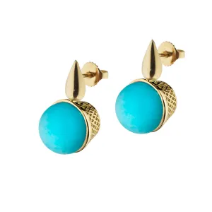 Teardrop Top Turquoise Earrings