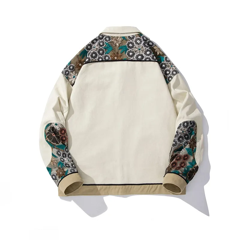 Unisex Versatile Casual Embroidery Denim Coats