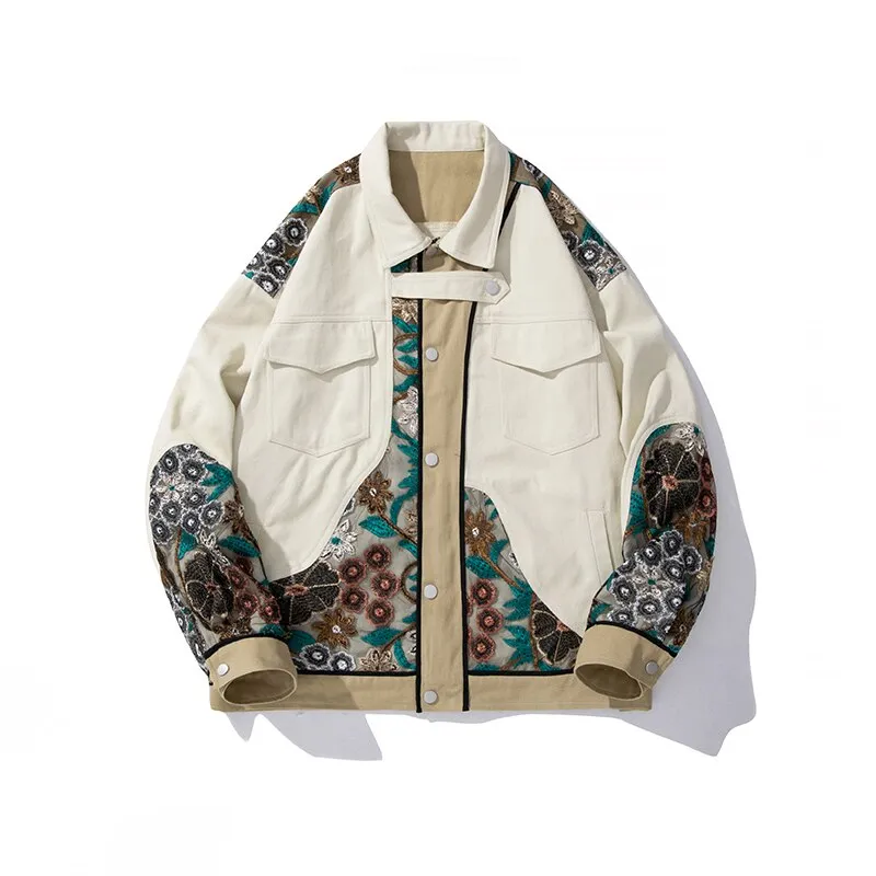 Unisex Versatile Casual Embroidery Denim Coats